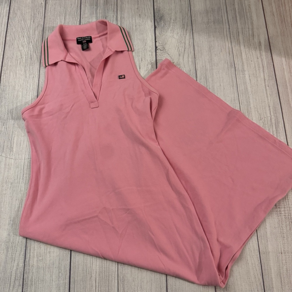 Vintage Polo Jeans Co Ralph Lauren Pink Tennis Dress Pickleball Size Medium